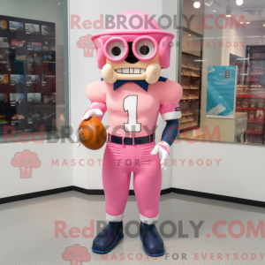 Maskottchenfigur eines rosa...