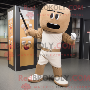 Mascot character of a Tan...