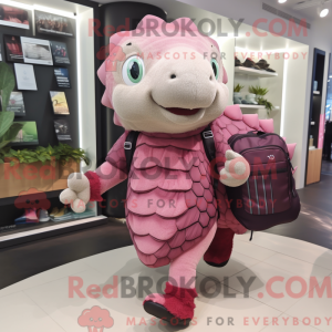 Maskottchen eines rosa...