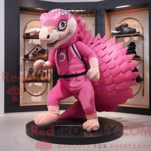 Mascot character of a Pink...
