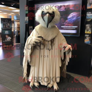 Maskotkarakter af en beige...