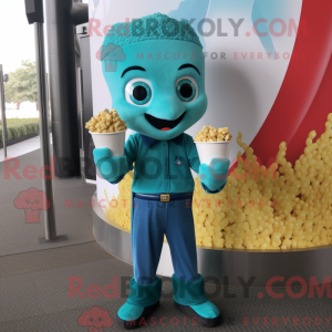 Maskotki z Teal Pop Corn w...