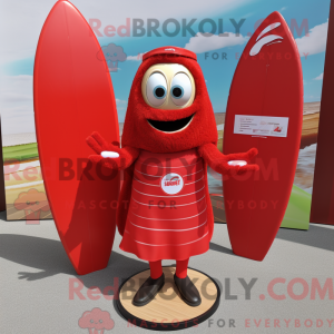 Mascottefiguur van een rode...