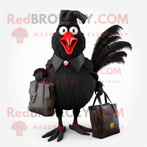 Black Rooster maskot drakt...
