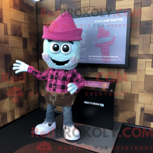 Mascottefiguur van een roze...