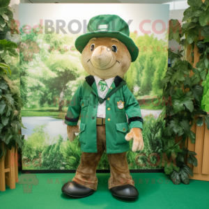Forest Green Doctor mascot costume character dressed with a Oxford Shirt and Caps