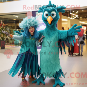 Mascot character of a Teal...