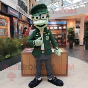 Forest Green Doctor mascot costume character dressed with a Oxford Shirt and Caps