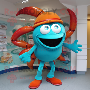 Turquoise Crab mascotte...
