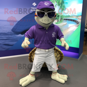 Purple Sea Turtle maskot...