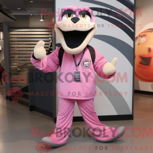 Mascot character of a Pink...