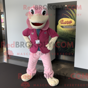 Mascot character of a Pink...