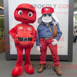 Maskotfigur af en Red...