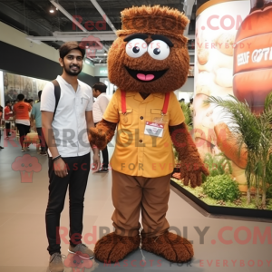 Mascot character of a Brown...