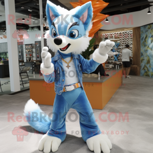 Sky Blue Fox mascotte...