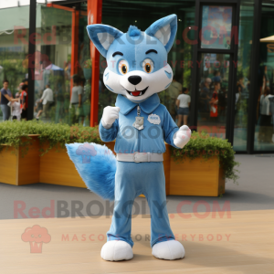 Sky Blue Fox mascotte...