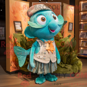 Mascot character of a Teal...