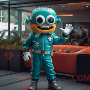 Mascot character of a Teal...