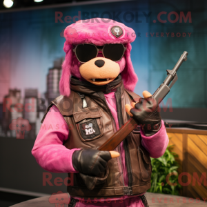 Maskottchen eines Pink...