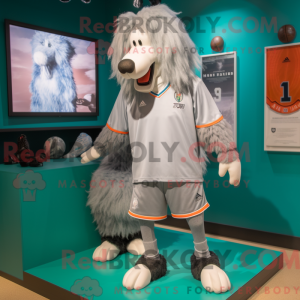 Maskotfigur av en Silver...