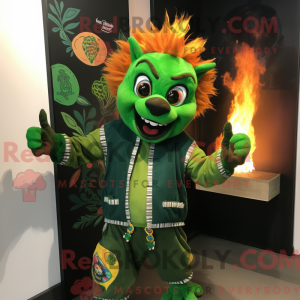 Mascot character of a Green...