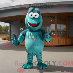 Mascot character of a Teal...