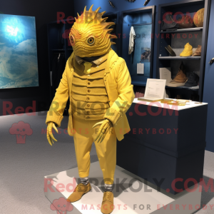 Maskottchen eines gelben...