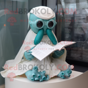 Teal Octopus maskotdräkt...