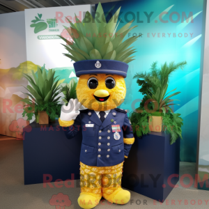 Mascota de una piña azul...