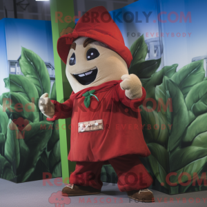 Maskot postava červené...