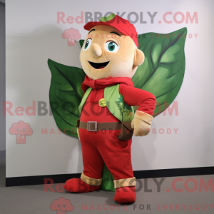 Maskot karakter av en rød...