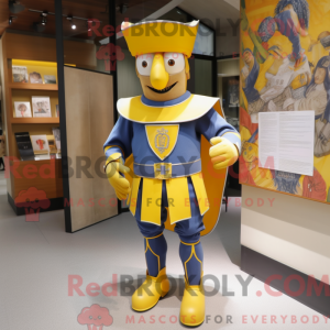 Mascottefiguur van een gele...