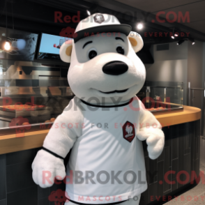 Fantasia de mascote de Steak Branco com moletom e gorros - Mascotes de bife - REBROKO_429784 - RedBrokoly.com