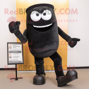 Black Attorney mascot costume character dressed with a Jeans and Foot pads