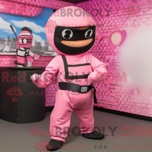 Maskottchen eines rosa...