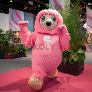 Mascot character of a Pink...