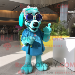 Mascot character of a Cyan...