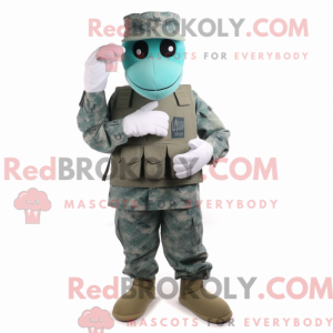 Mascot character of a Teal...
