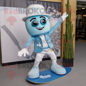 Sky Blue Skateboard maskot...