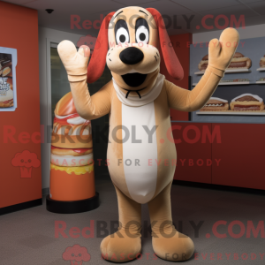 Mascot character of a Tan...