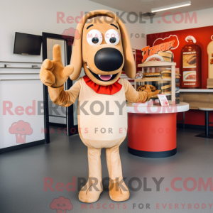 Postava maskota Tan Hot Dog...
