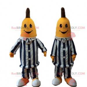 Mascotas de plátanos en pijamas de dibujos animados