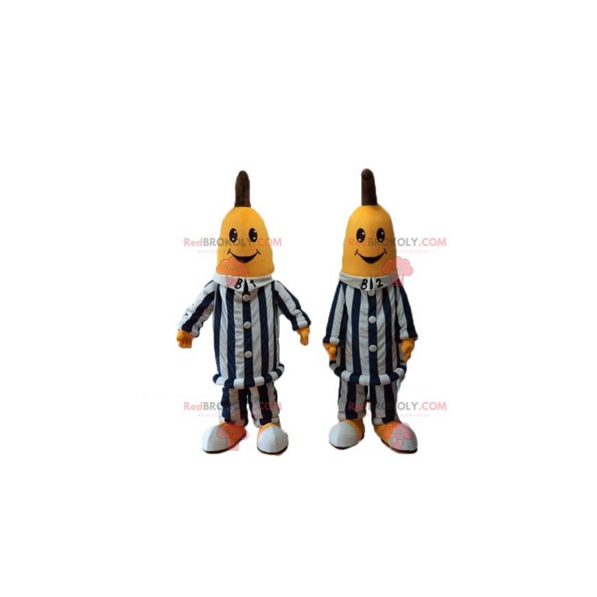 Bananenmascottes in Australische cartoonpyjama's -