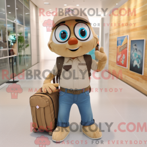 Maskot karakter af en Beige...