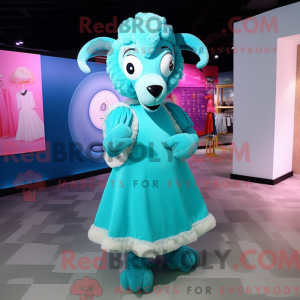Mascot character of a Cyan...