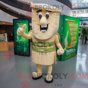 Mascot character of a Beige...