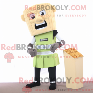Maskot-karakter af en beige...