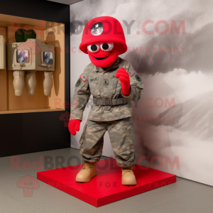 Red American Soldier maskot...