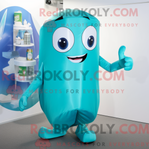 Mascot character of a Cyan...