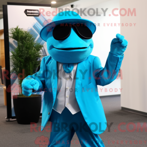 Mascot character of a Cyan...